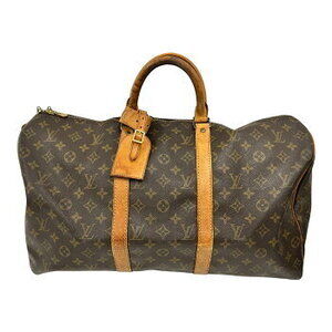 Louis Vuitton Keepall Monogram Boston Bag Brown